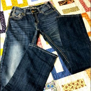 Rock & Roll Cowgirl Denim womens 28x38 Mid Rise blue jeans